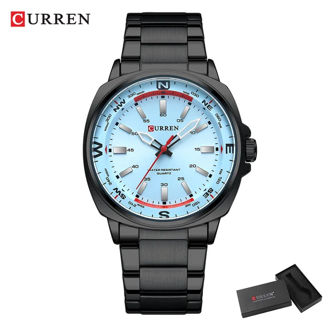 Curren 8455 CH For Men- Sky Black