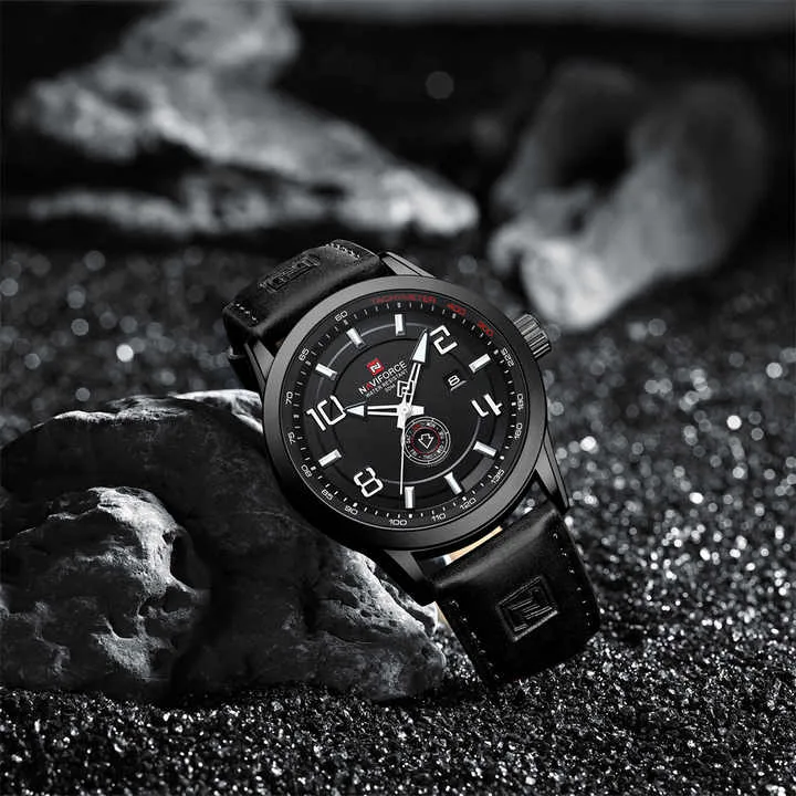 Naviforce 9229 For Men- Black White