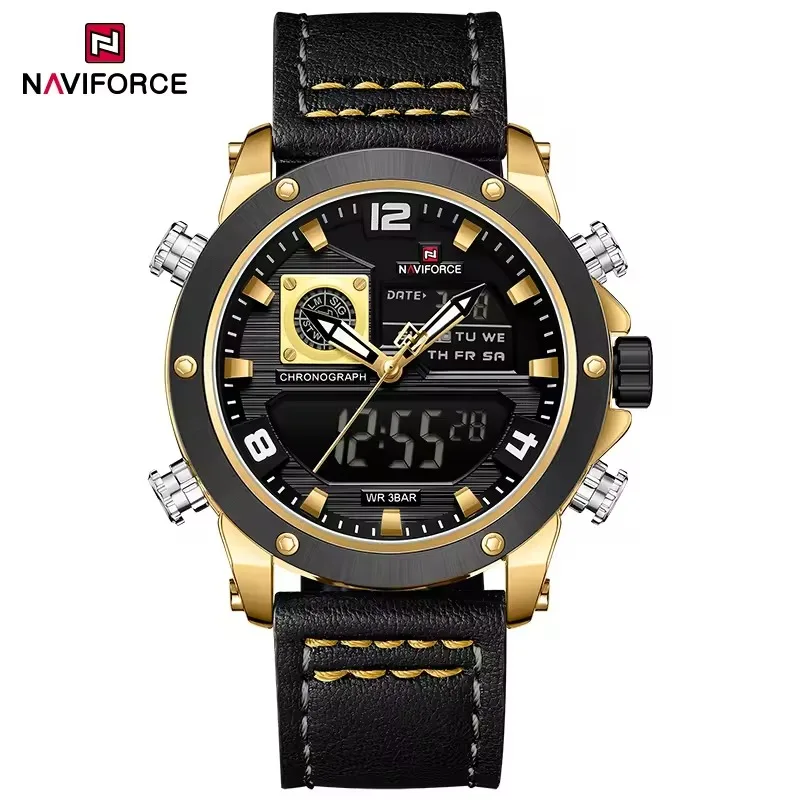 Naviforce 9236 For Men- Gold Black