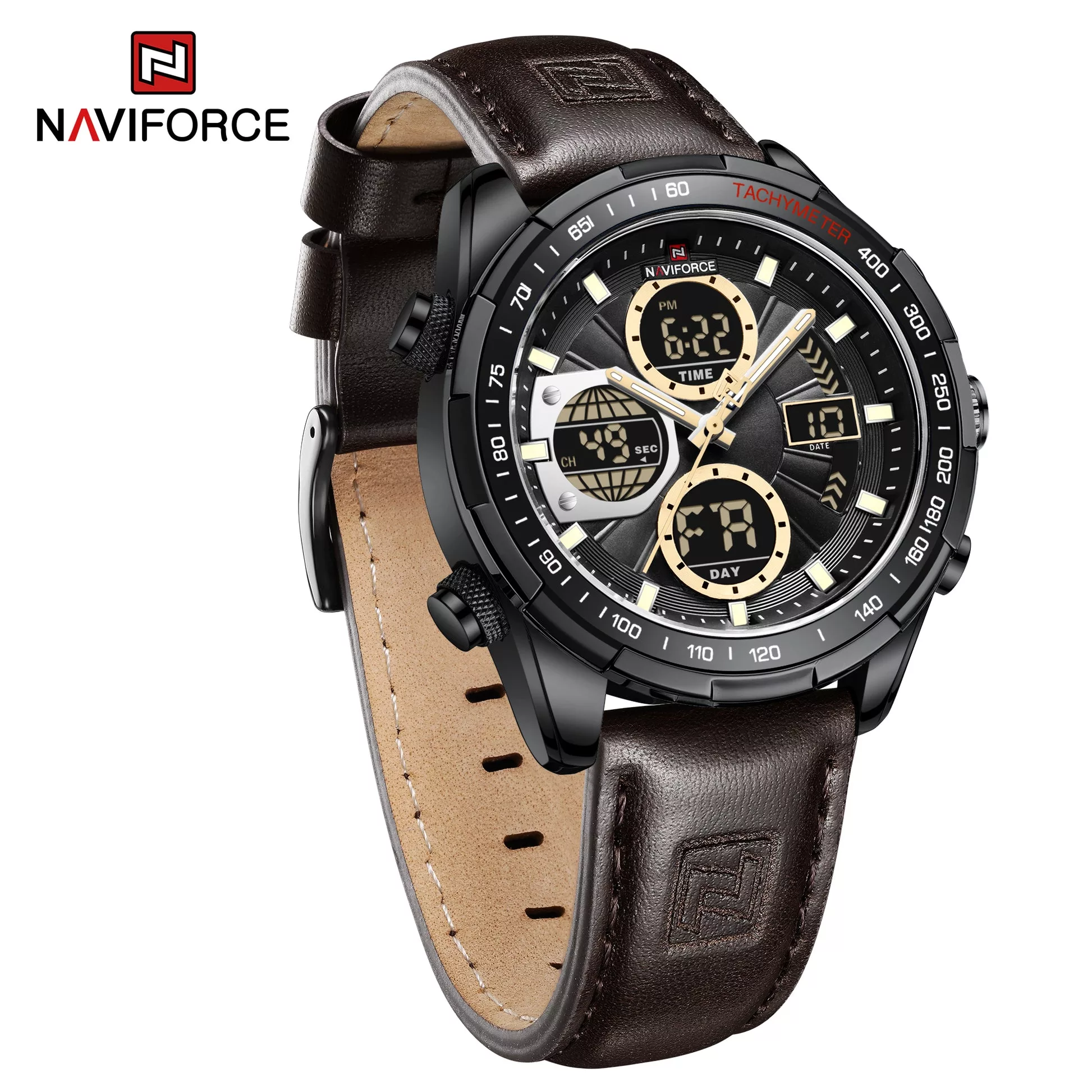 Naviforce 9197 L For Men- DarkBrown Black