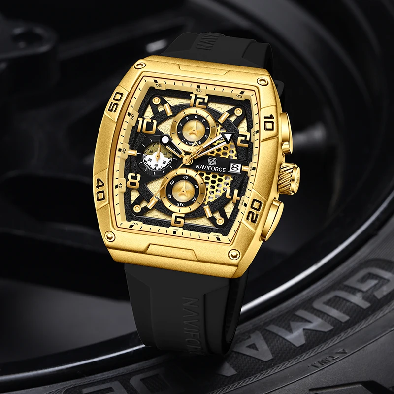 Naviforce 8052T For Men- Black Gold