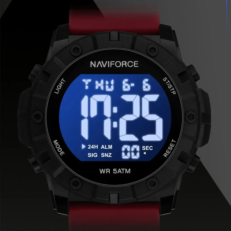 Naviforce 7110 For Men- Black Red